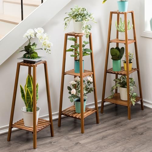 Support à plantes en bambou robuste et étagère d'angle stable