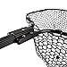 YakAttack Floating Fishing Net with Rubber Netting |16” x 19” Hoop, 11” Depth, 56” Telescoping Aluminum Handle | Snag-Free Landing Net for Kayak, Canoe, or Boat Anglers | Black