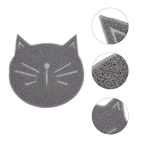 iplusmile 1個 猫砂マット 子猫用トイレマット トラッパーマット ペットフードマット猫 ゴミロッカーの詰め替え キャットニ ドッグフードマット 混乱 猫用自動給餌器 パラ Grey 塩ビ
