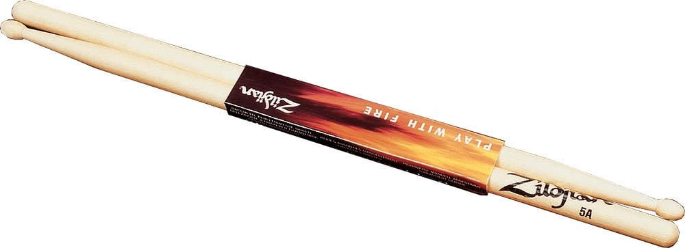 Zildjian 5AWN Drumsticks (5 A, Naturholz, 6 Paare / 12 Sticks)