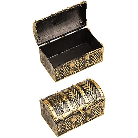 NAUZE 2 Pieces Mini Pirate Treasure Chests Treasure Chest Box Vintage Pirate Jewelry Box Cover