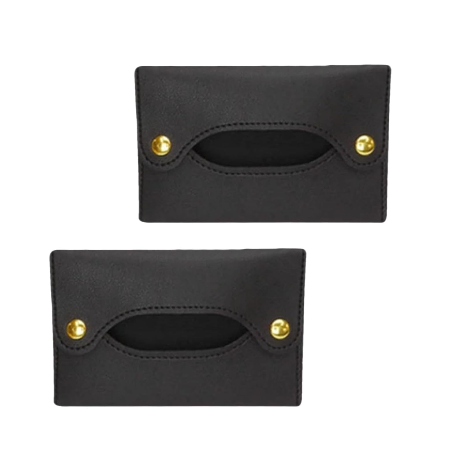 2Pcs Tissue Holder - Tissues Holder | Travel Pouch for Tissue | Pocket Papers Towel | Tissue Bag Holder | Paper Towel Pu Leather Case | Paper Box Bag | Tissue Storage Bags (Black)