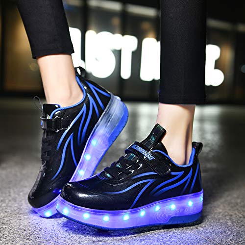 Image of HHSTS Kids Shoes - New Upgraded with Wheels LED Light Color Shoes Shiny Roller Skates Skate Shoes Simple Kids Gifts Boys Girls The Best Gift for Party Birthday Christmas Day