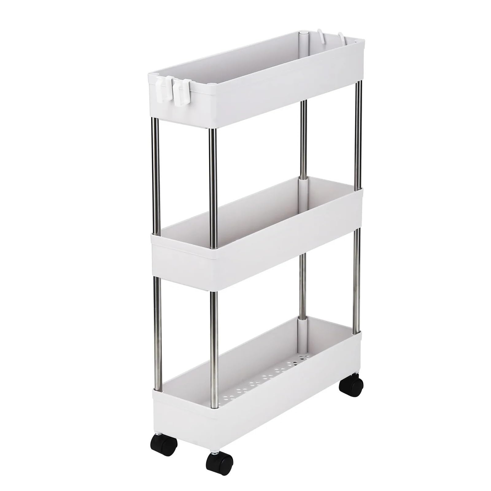 Carrello sottile a 3 strati su ruote, scaffale mobile ultra sottile per cucina e bagno, spazio stretto multifunzionale