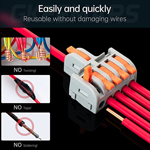 GKEEMARS 10Pcs Mini Electrical Wire Connectors, DIY Splicing into 4/6/8/9/10 Way Butt Terminal Block Connectors (1 in 5 Out, Nylon)