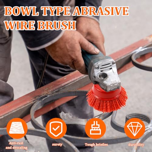 NCTNCX 2 StüCk Nylondraht-TopfbüRste Winkelschleifer M14 TopfbüRste Bohrmaschine Durchmesser 63,5 Mm NylonbüRste Winkelschleifer FüR Entgraten,Rosts Metallpolierreinigung,Lackentfernung
