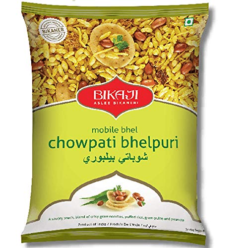 Image of Bikaji Aslee Bikaneri - Chowpati Bhel Namkeen - 100% Vegetarian Indian Snacks 300gm (Pack of 6)