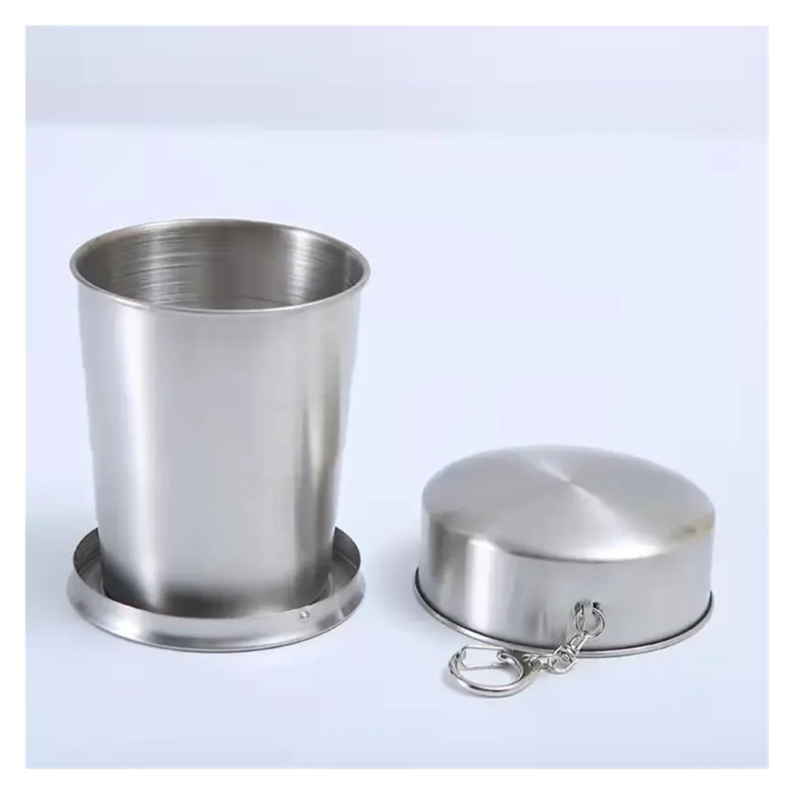 Bicchiere Acciaio Inox Pieghevole Tazza pieghevole in acciaio inossidabile | Set da bere da campeggio portatile for escursionismo all'aperto