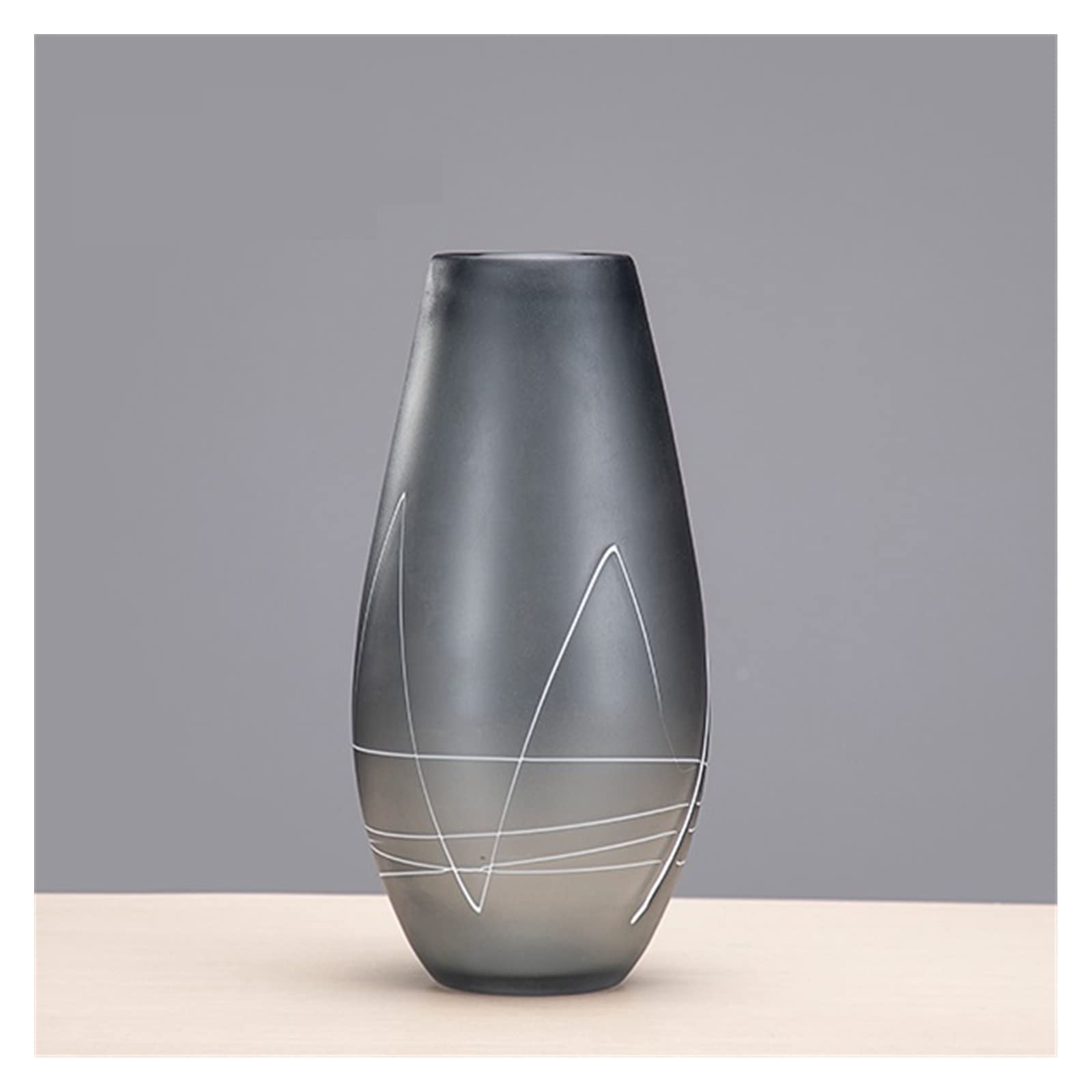 Vaso Di Fiori Decorazione vaso di lusso leggero, composizione floreale for soggiorno in vetro smerigliato, semplice moderna retrò europea, decorazione da tavola(Grande)