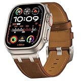 VeveXiao AP Lederarmband, kompatibel mit Apple Watch Ultra 2, 49 mm, 46 mm, 45 mm, 44 mm, robustes Vintage-Echtleder, extra 26 mm breit, Uhrenarmband für iWatch Serie 10, 9, 8, SE, 7, 6, 5, Herren,