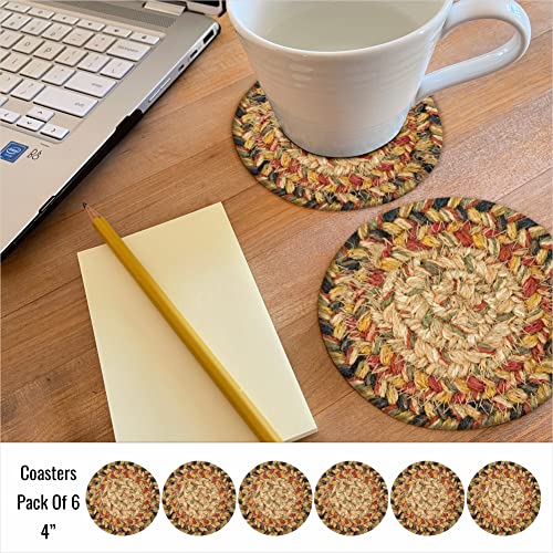 Kingston-Jute-Braided-Coasters-for-Drinks-Absorbent-Drink-Coaster-Set-of-6-Handmade-Woven-Coasters-for-Table-Protection-Heat-Resistant-Reversible-Primitive-Coasters-for-Room-Decor-Bar-Party Kingston Jute Braided Coasters for Drinks Absorbent Drink Coaster Set of 6 Handmade Woven Coasters for Table Protection Heat Resistant Reversible Primitive Coasters for Room Decor Bar Party
