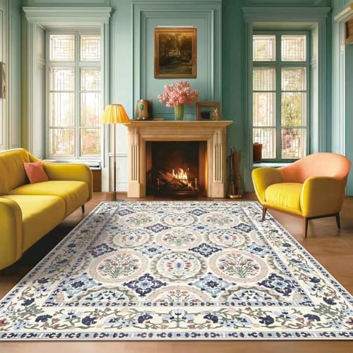 Tapete Beige 8x10 para Sala Lavable miniatura 5