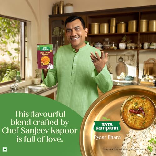 Image of Tata Sampann Dal Tadka Masala with Natural Oils, 100g, Dal Tadka Masala Powder, Crafted by Chef Sanjeev Kapoor, With Chef's Exclusive Tip, Rich Aroma & Flavour (Pack of 3)