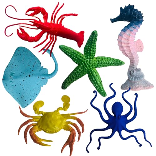 Image of ZESTHOME Aquatic Sea Animal Toy Set | Medium-Sized Marine Creatures for Kids, Jellyfish & Ocean Animals Action Figures | Educational & Fun Birthday Gift for Ages 3+| 6-Piece