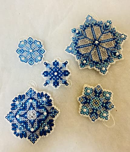 Image of RIOLIS - Snowflakes 1889AC, Cross Stitch Kits 3 inch x 3 inch, Cross Stitch Kits for Beginners & Advanced, Crossstitching Kit Adult, Embroidery Counted Stitching Kit