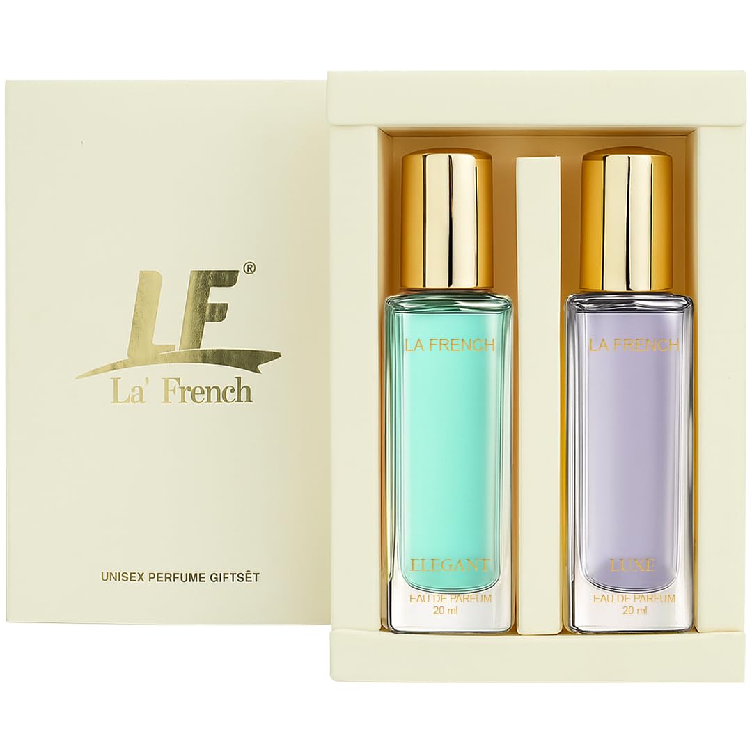 La French Unisex Perfume Gift Set Elegant & Luxe | Long Lasting Eau De Parfum | Perfume for Men & Women | Premium Travel Size Perfumes | Set 2x20ml | Fragrance Set La French Unisex Perfume Gift Set Elegant & Luxe | Long Lasting Eau De Parfum | Perfume for Men & Women | Premium Travel Size Perfumes | Set 2x20ml | Fragrance Set