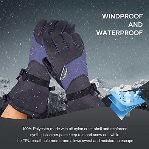 Brigenius Ski & Snow Gloves, Waterproof Winter Gloves For Men Women, Touch Screen Glove Cold Weather Warm Gloves For Snow Ski Driving Cycling Running #TOP2
