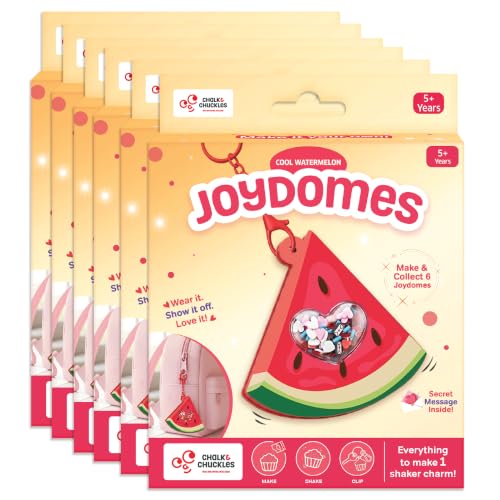 Image of Chalk & Chuckles Joydomes Cool Watermelon, DIY Shaker Keychain & Bag Charm | Pack of 6, Tween Creative Accessories Kit, Birthday Return Gifts & Party Activity for Kids Age 6, 7, 8, 9, 10 Years