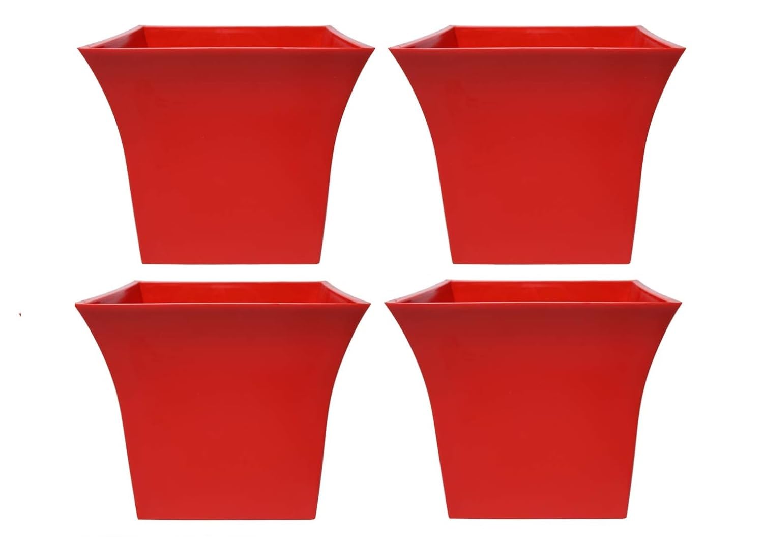 The Ubals (10 Inch Uber Pot for Indoor - Living Room, Office Desk. Outdoor - Plastic Flower Pots, Planter for Plants, Home Garden, Office Plant Pot, Balcony Flowering Pot (Set of 4) (Red) (B0BK44GMP1) Amazon Price History, Amazon Price Tracker