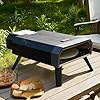 Royal Gourmet Four à Pizza Gaz Extérieur, Barbecue à Pizza de 4 KW avec Pierre Pizza de ⌀33 cm, Allumage Automatique et Pieds Pliables pour Le Jardin, Le Camping, Noir