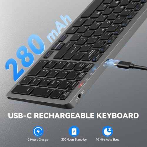 TECKNET Wireless Bluetooth Keyboard Rechargeable TK-KB041 の商品画像 3