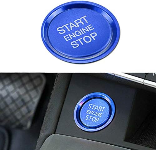 2pcs Start Stop Push Button Engine Ignition Ring Cap Blue Cover For VW Golf GTI Jetta