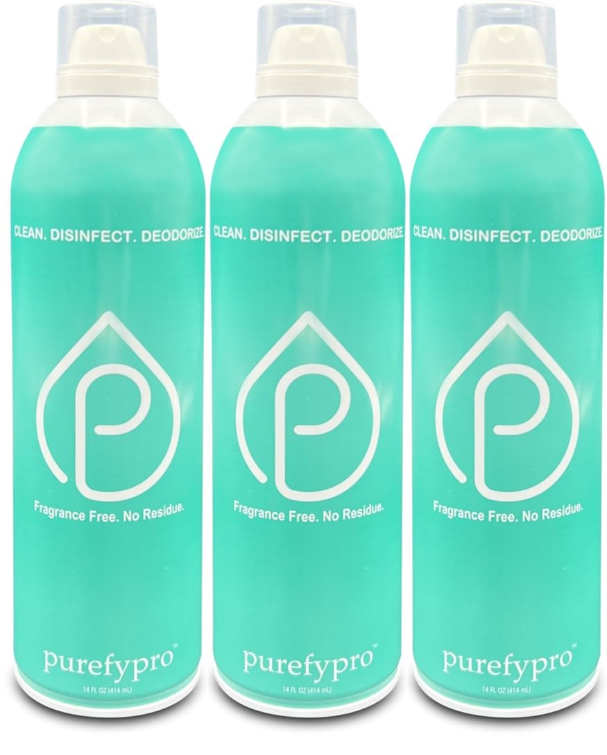 Purefypro Disinfectant Airesol Spray 14oz 3 Pack Kills 99 9999 Norovirus HIV Hepatitis Flu Monkeypox Viruses and MRSA