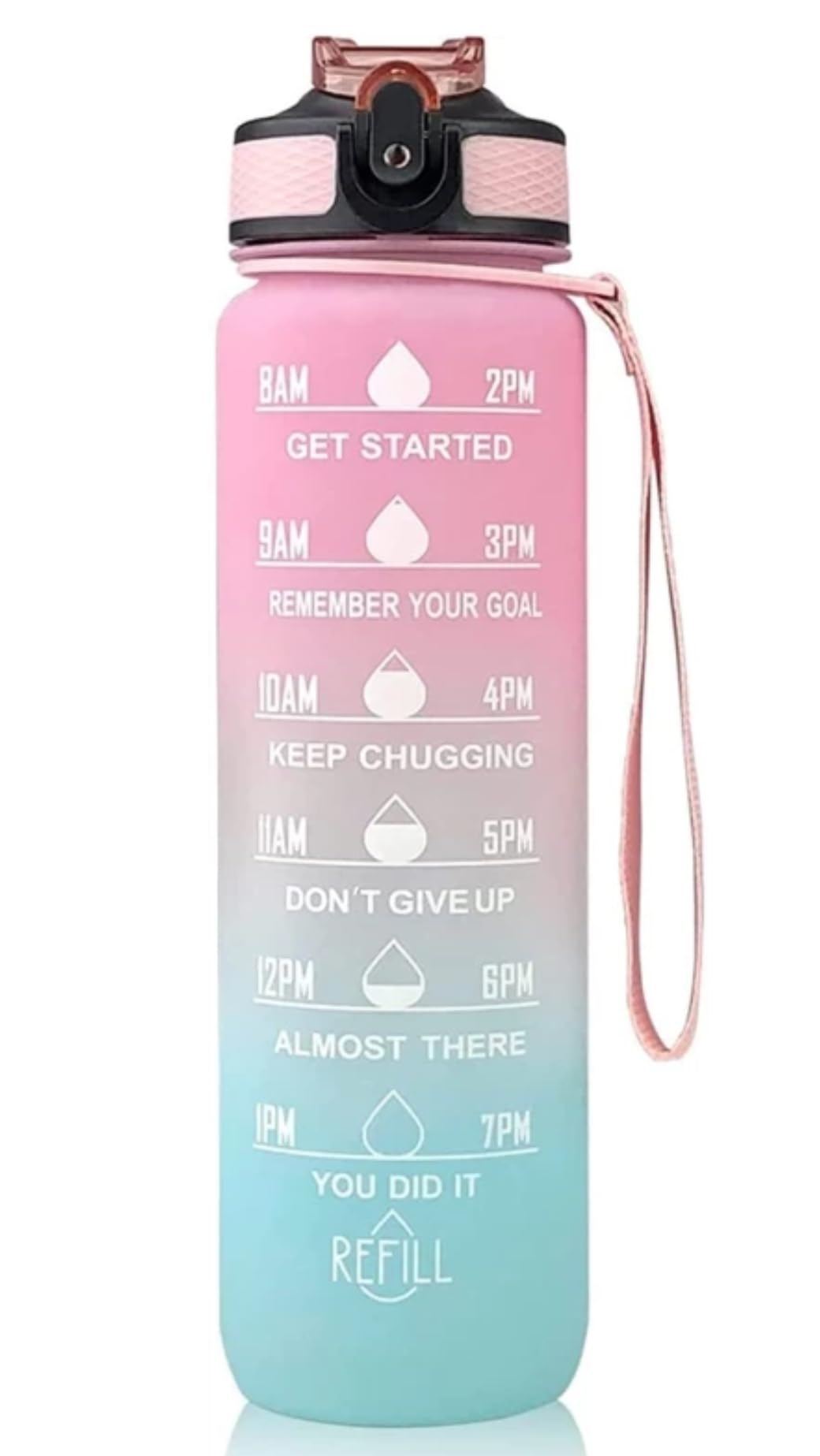 Plastic Dofthd Sipper Water Bottle For Adults With Time Measurement Bpa Free Non-Toxic Office, Gym, School, Collage, Home (1 Litreblue,Pink) (B0D7VQFR8Z) Amazon Price History, Amazon Price Tracker