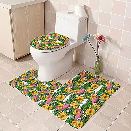 ZDDWLDL 4-Teilig Duschvorhang Set Mit Rutschfesten Teppichen Toilettendeckel Und Badematte Wasserdicht Farbfest Schimmel… – Bild 5