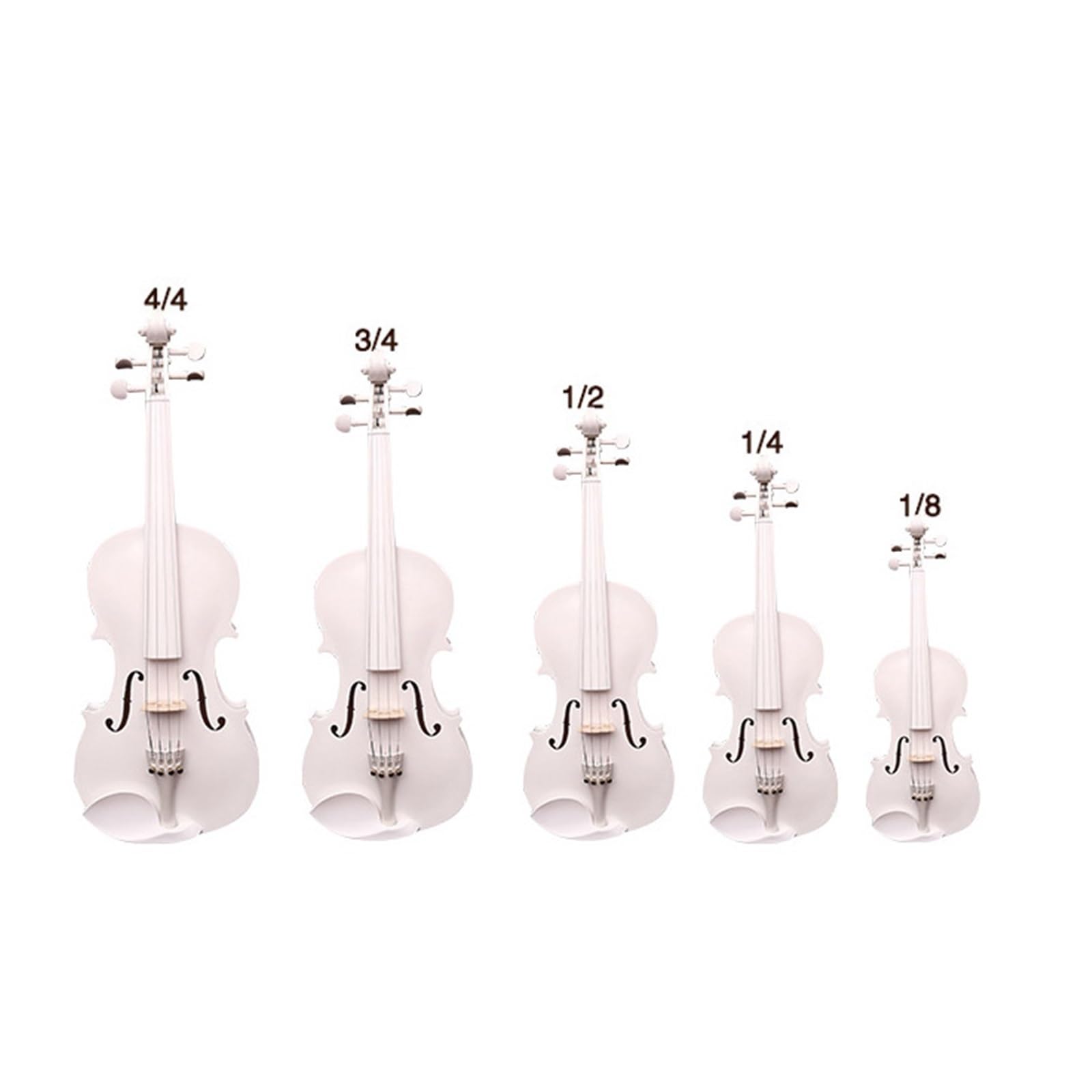 Violino Per Principianti Adulti 4/4 In Legno Massello Fatto A Mano Bianco Violino