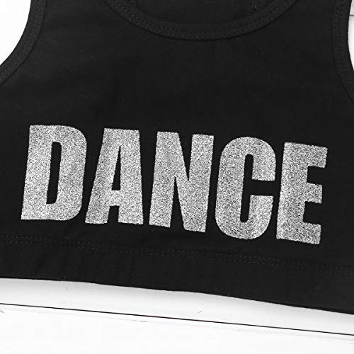 Image of Girls High Neck Athletic Sports Bra Crop Top Gymnastics Workout Gym Fitness Vest Tank Top T Shirt