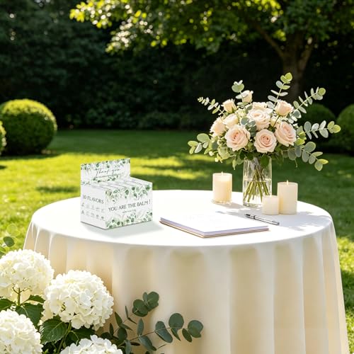 Image of 30 Pcs Wedding Thank You Gifts Moisturizing Lip Balms Bulk for Celebrating with Us Gifts Baby Shower Birthday Party Favors Sage Green Eucalyptus You Are The Balm Beeswax Giveaways Guests