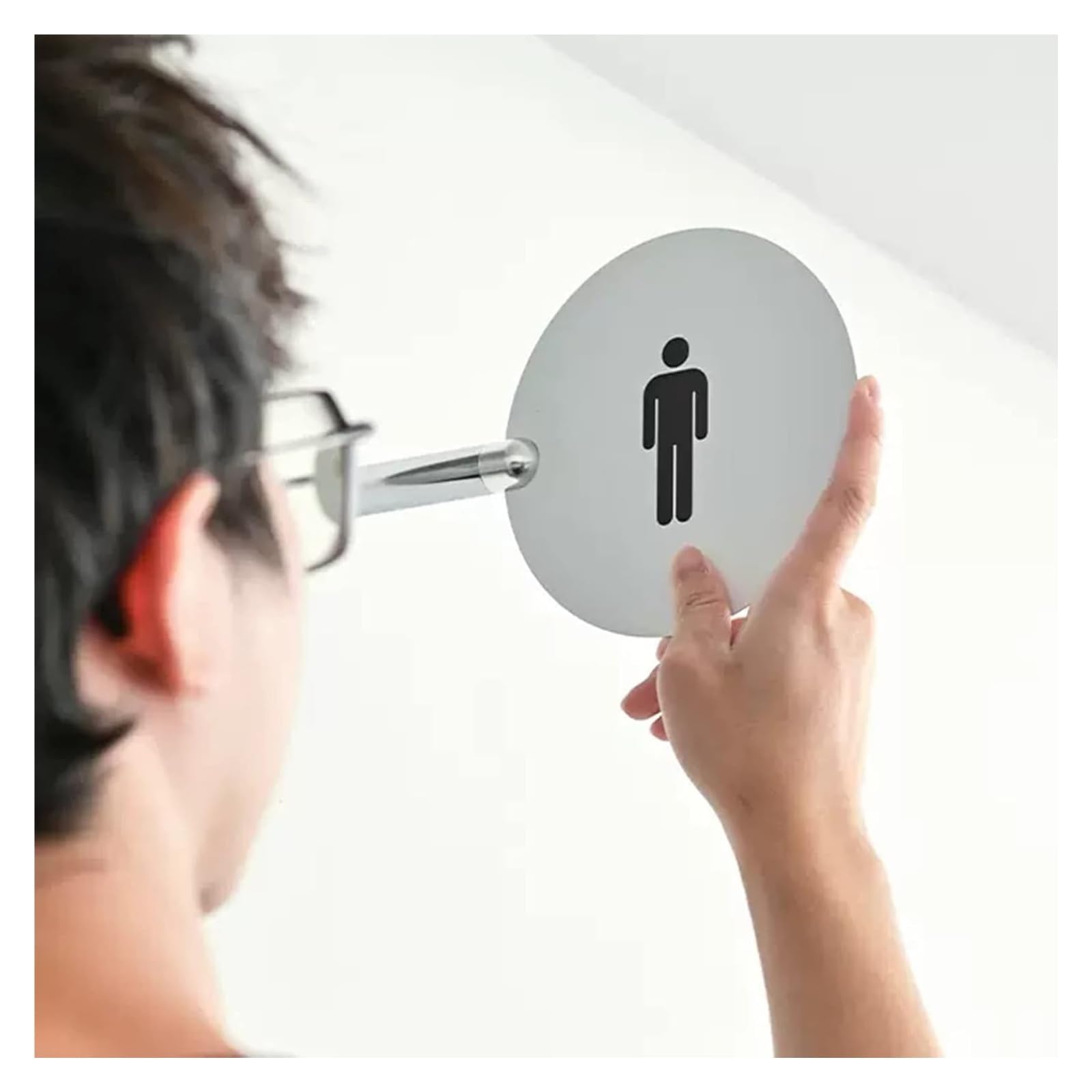 Carteles para aseos, Letreros de baño redondos doble cara 6 pulgadas | C