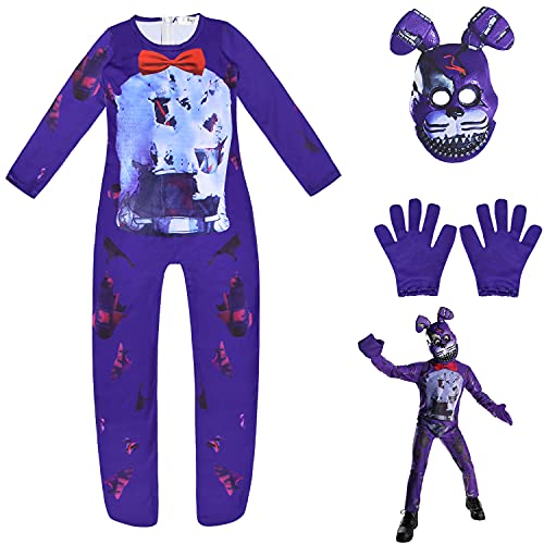 Kids Halloween Teddy Bear Costume Five Nights At Freddy Costume 3D Print Style Jumpsuit Zentai Suits 120, 5T