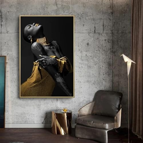 Toile femme noire sexy décoration murale salon affiche moderne 50x70