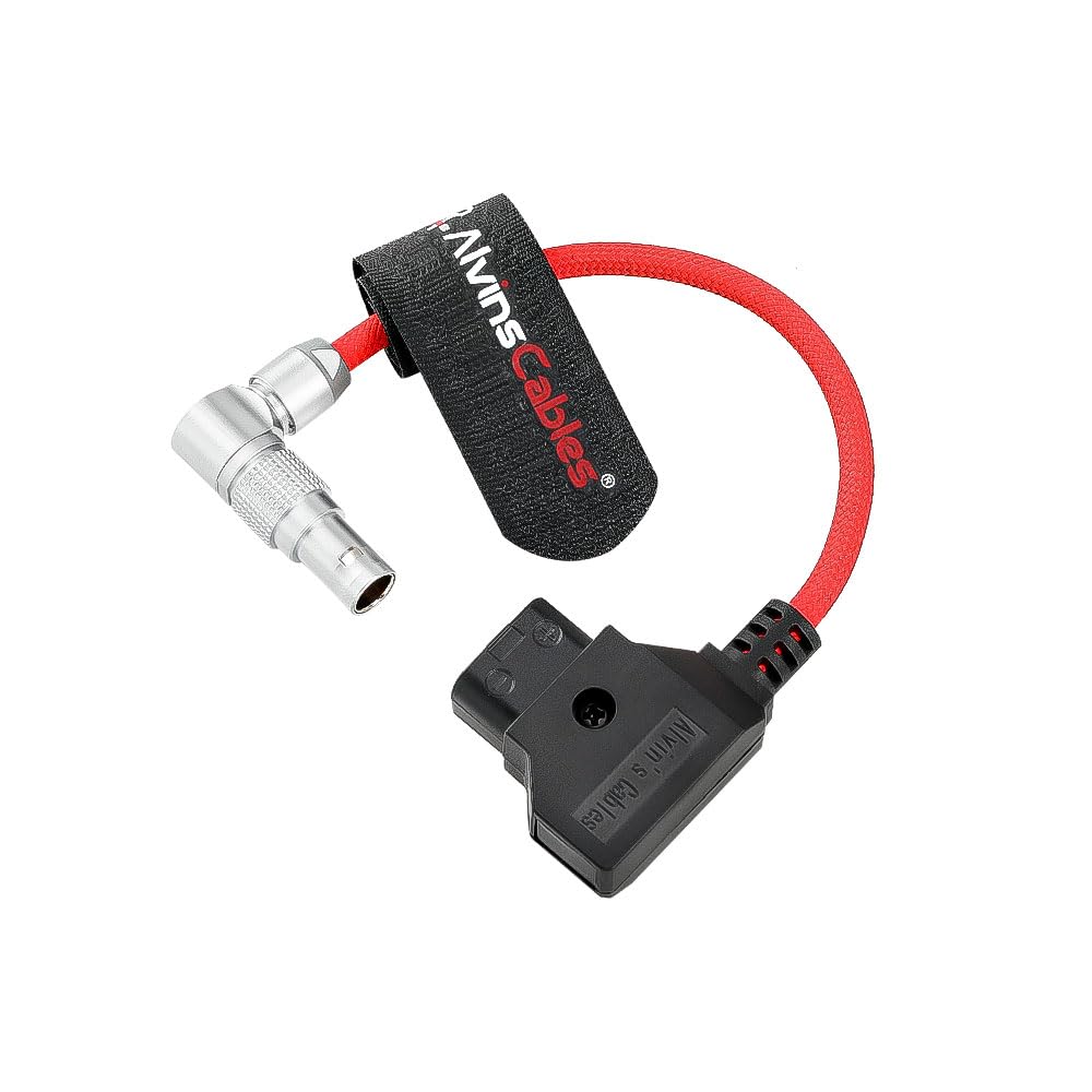 Alvin's Cables D-Tap auf drehbaren abgewinkelten 0B 2-Pin Stecker für Blackmagic Pyxis 12K | SmallRig, geflochtenes ultraweiches rotes Kabel 15cm