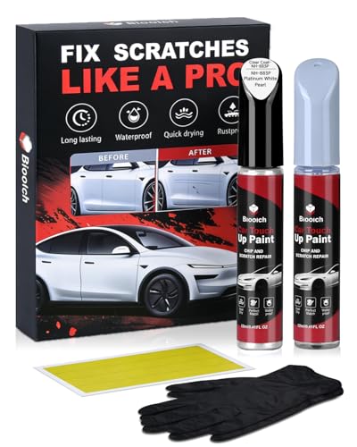 Platinum White Pearl NH-883P for Honda Touch Up Paint Kit[2K Clear Coat Included] Exact Color Match Touch Up Paint for Chip and Scratch Repair