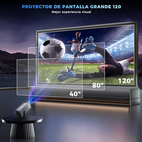 Image of BIGASUO Auto Keystone Mini Portable Projector, 4K /150 ANSI Smart Projector with WiFi 6, BT 5.4, 130 Inch Screen, Built-in Android Operating System 11.0, Compatible with iOS /Android /PC /PS4 /PS5 (BG65)