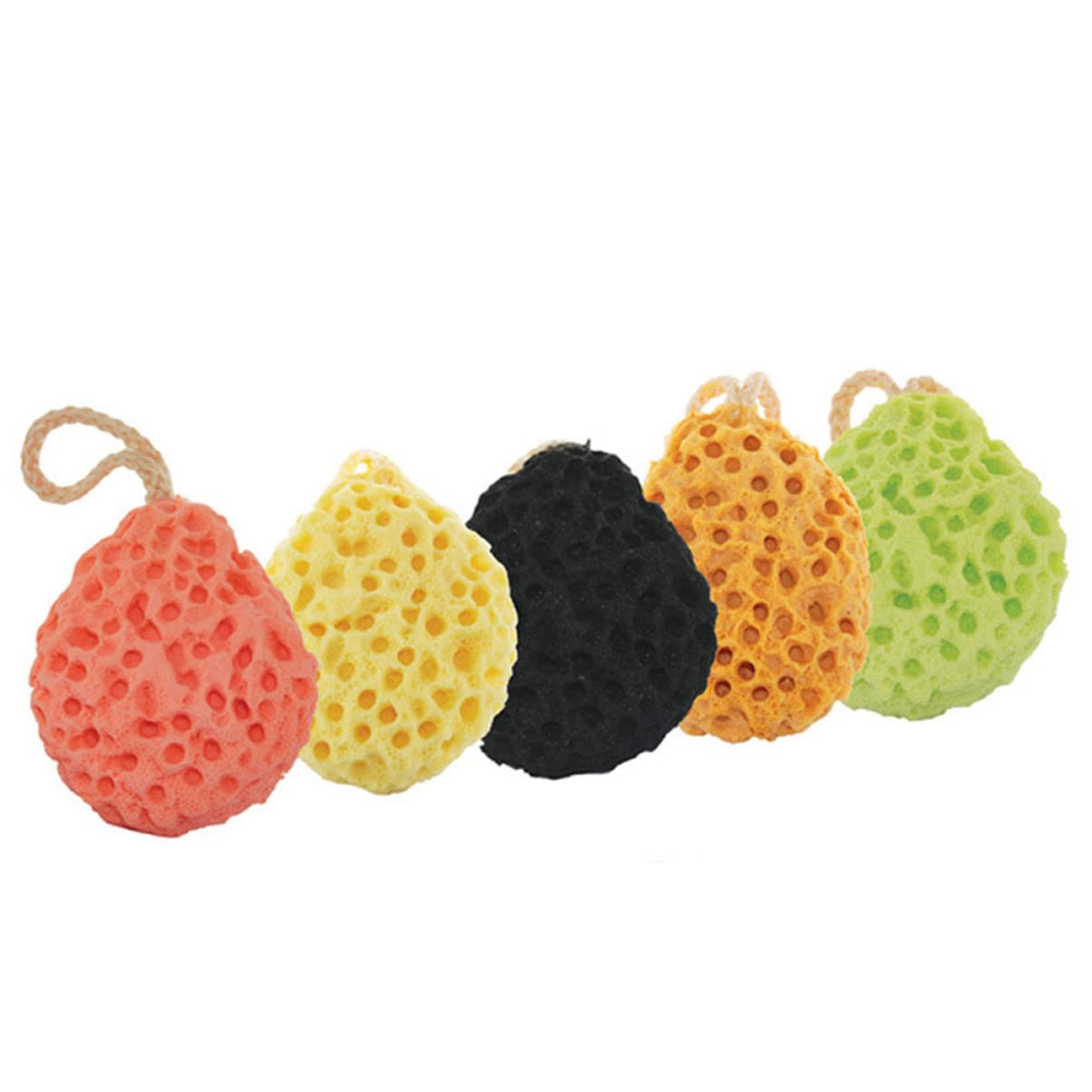 FRCOLOR 9piezas Esponjas Exfoliantes De Con Cuerda Colgante Accesorios Para Adultos y Verde Para Limpieza y Masaje Casa Hotel o