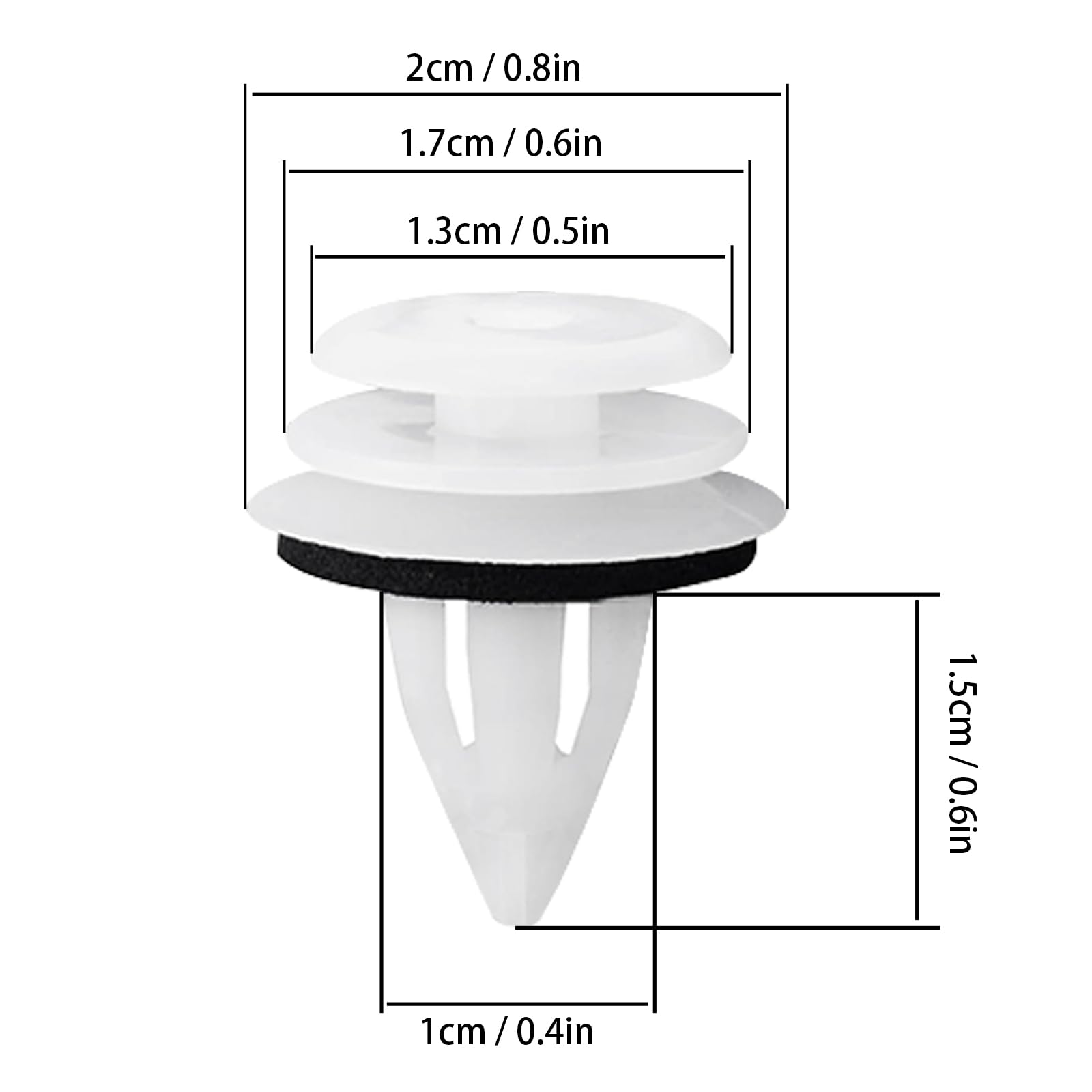 TRKETK 100 Pièces Clips Fixation Voiture Universels - Retenue Panneau Porte Intérieure, Plastique Avec Éponge