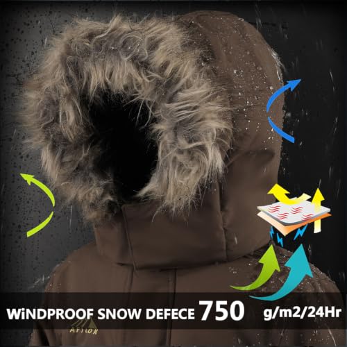 Image of AFILOK Kid's Winter Overalls Ski Suits Boy's and Girl's Waterproof Snowboard Jumpsuits One Piece Snowsuit Jackets Coats