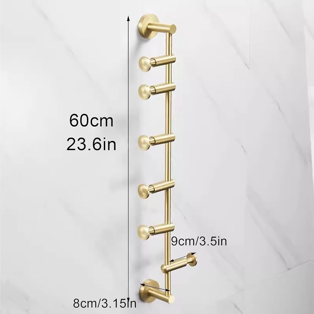 Ganchos ajustables para colgar en la pared, estante giratorio de latón para ramas de árbol de entrada para abrigos, bufandas y bolsos