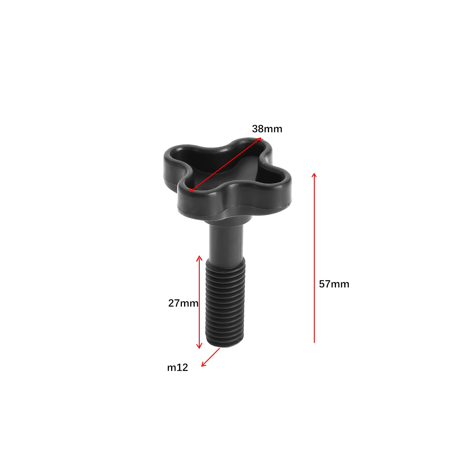 2 Perillas de Tornillo de Fijación de Plástico para Toldo de Jardín Accesorios para Muebles de Exterior para Conectar El Marco del Cobertizo de Lluvia Al Columpio de Jardín Negro M12x57mm
