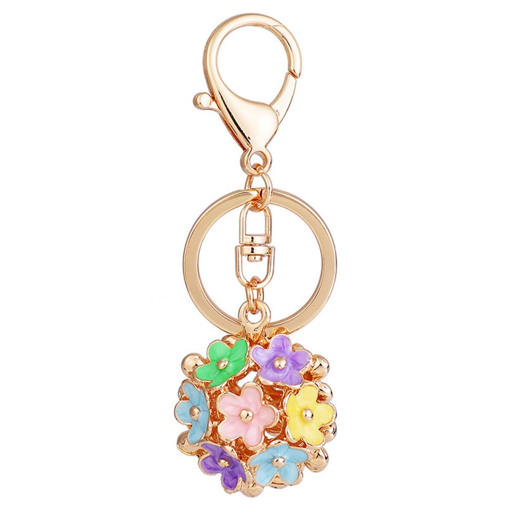 Institizer Women's Pink Daisy Flowers Keychains Creative Flower Alloy Dripping Daisy Keychain Car Key Ring Pendant Bag Hanging Decorations Handbag Pendant Bag Key Ring