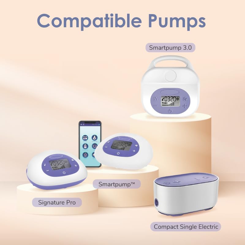 Image of Maymom Pump Parts Compatible with Lansinoh Breastpump,Flange, Wide-Mouth Connector,Valve, Tubing and Backflow Protector, Not Original Lansinoh Pump Parts (Flange 24mm Classic)