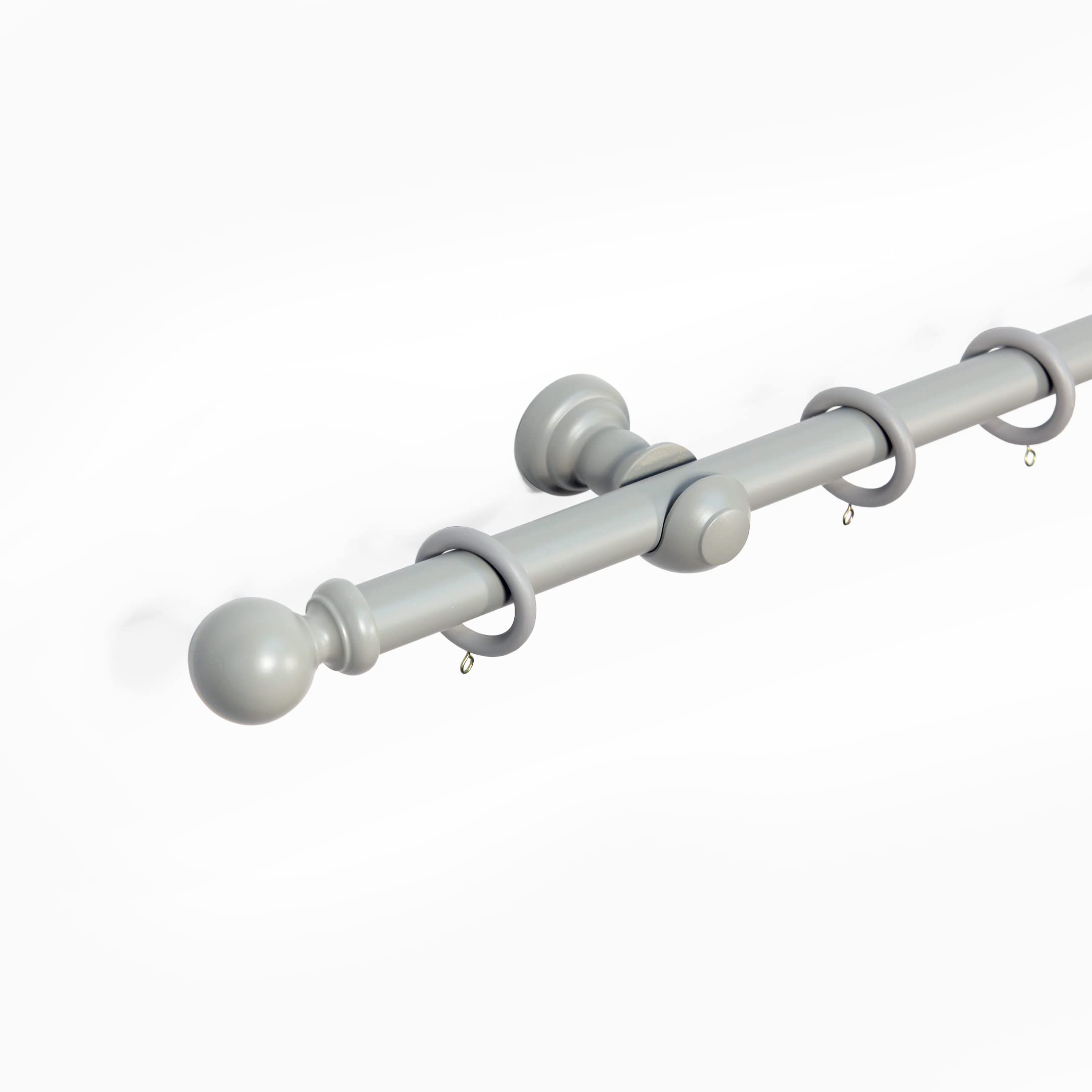 Lister Cartwright Truffle Ball Ball Finial 28 Mm Wooden Curtain Poles Fixed Length (, 240 Cm)