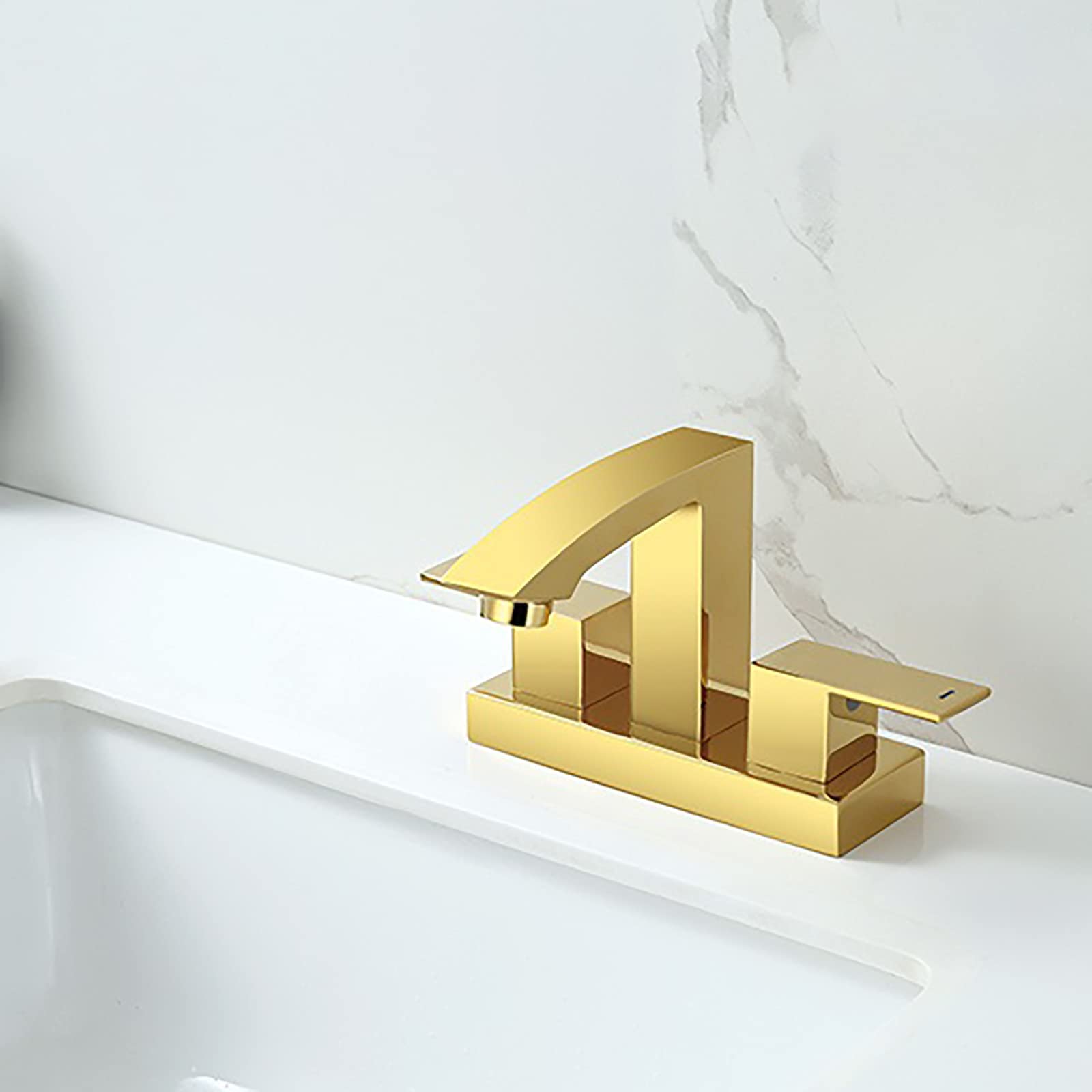 Bateria umywalkowa bateria umywalkowa mosiężna bateria umywalkowa ciepła i zimna bateria umywalkowa bateria stojąca bateria umywalkowa z podwójnym uchwytem, Gold Ye