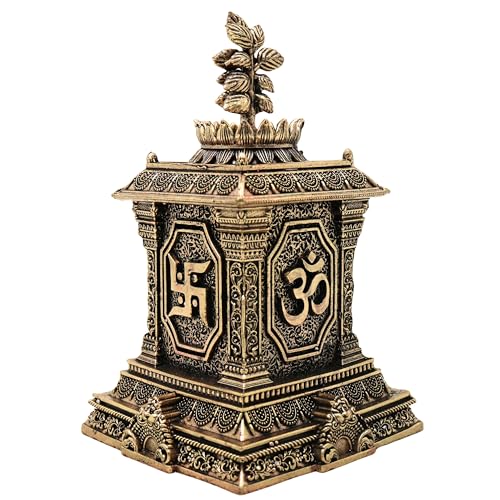 Image of Bhunes Brass Tulasi Maadam Tulsi Vrindavan Sacred Holy Basil Stand for Pooja Home Temple Decor