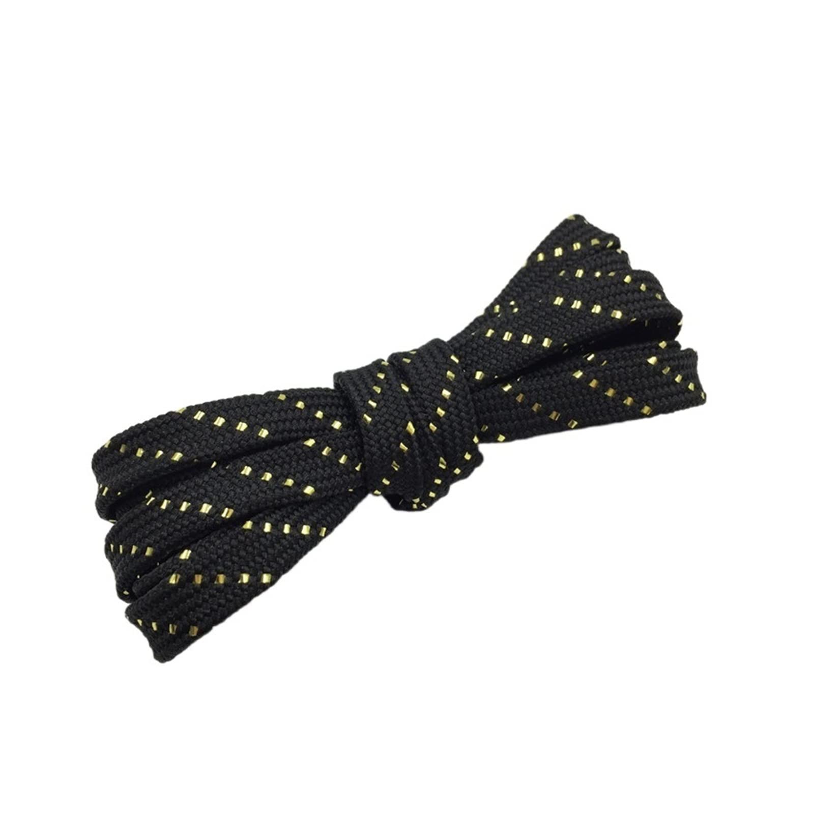 Schoenveters, Zwart Wit Goud Schoenveters Platte Schoenveters Metallic Schoenveters Veter(Black,70 cm