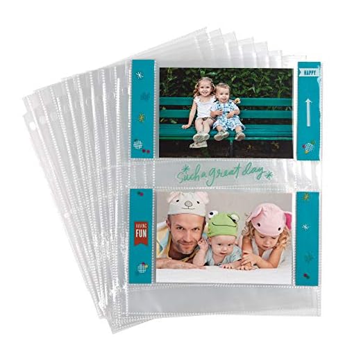 Samsill, 4x6 Photo Album Pages for 3 Ring Binder, Archival Photo Sleeves, Photo Holder and Postcard Holder, 2 Pocket Top Loading, Pack of 25